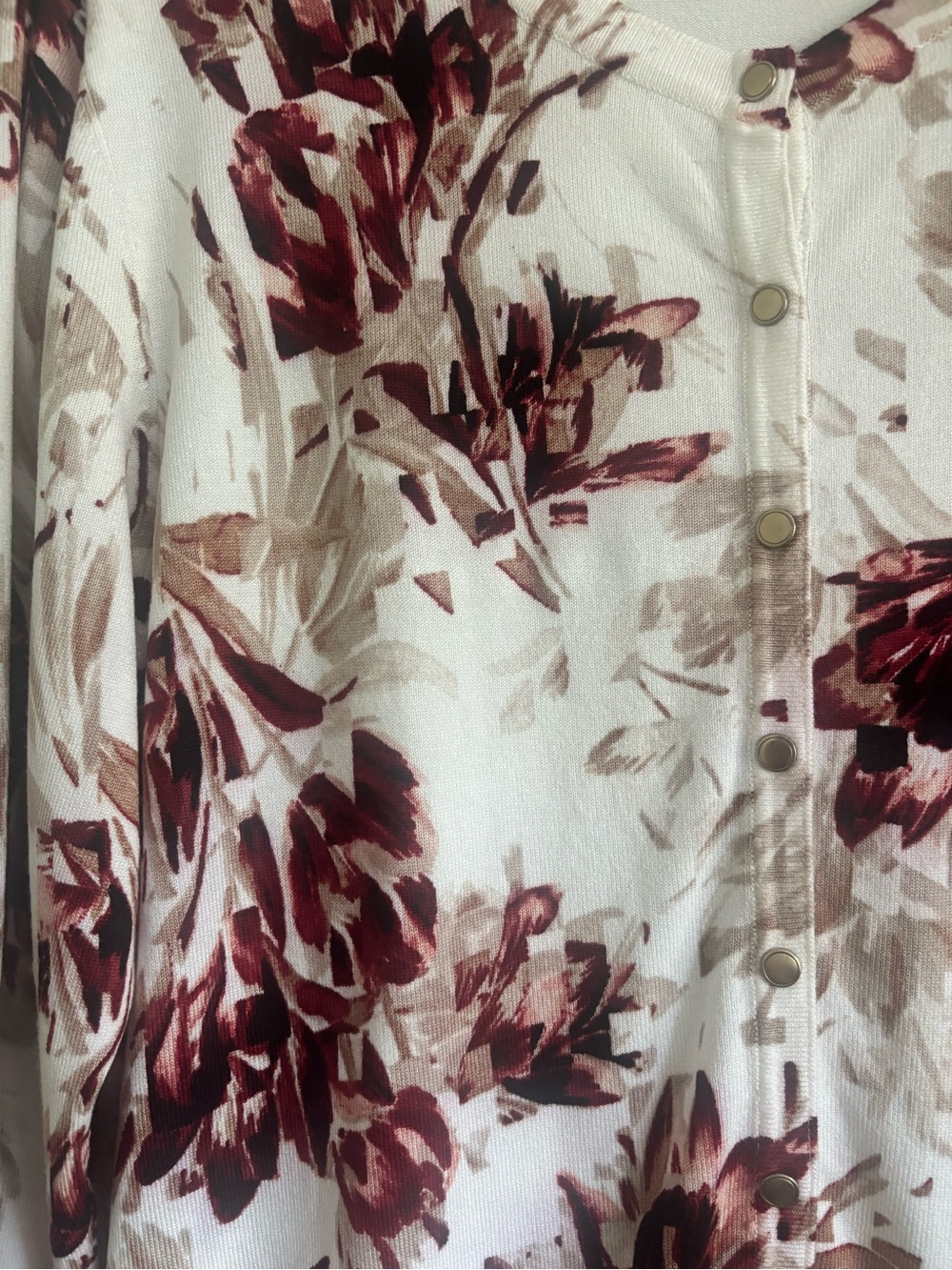 White House Black Market Floral Cardigan 3/4 Sleeve, Size XL - Picture 4 of 13